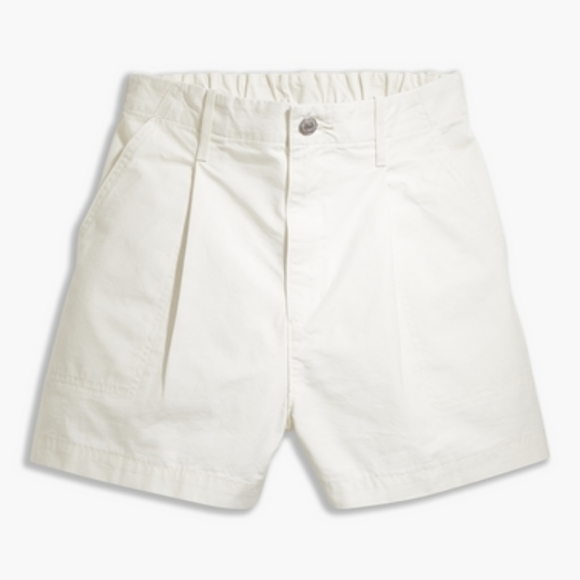 Levi's Pleated Utility Twill Shorts Tofu Off White - Picture 2 of 9